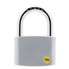 Yale - 70mm Brass Satin Chrome Padlock