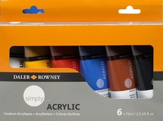 Daler Rowney Simply Acrylic - 6 x 75ml Set