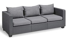 Allibert by Keter - Salta 3 Seater Sofa - Graphite