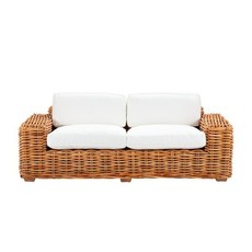 Cielo - 3 Seater Portland Wicker Sofa - Brown