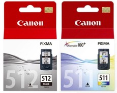 Canon Ink 512 Black & Tri-Colour 511 Combo Pack Cartridge (OEM)