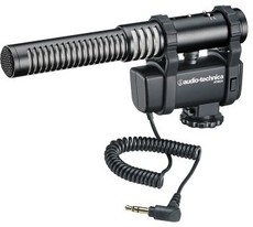 Audio Technica AT8024 Stereo and Mono Camera Microphone with Mount (Black)