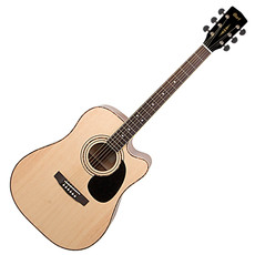 Cort AD880CE NS Standard Series Dreadnought Acoustic Electric Cutaway Guitar with Bag (Natural)