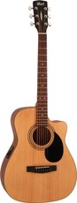 Cort AF515CE Standard Series Folk Acoustic Electric Guitar With Bag (Open Pore Spruce)