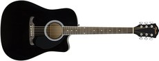 Fender FA-125CE FA Series Dreadnought Acoustic Electric Guitar (Black)