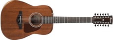 Ibanez AW5412JR-OPN Artwood Series Traditional Dreadnought 12 String Acoustic Guitar with Bag (Open Pore Natural)