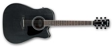 Ibanez AW84CE-WK Artwood Series Dreadnought Acoustic Electric Guitar (Weathered Black)