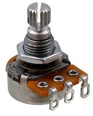 Allparts 250K Split Shaft Mini Audio Potentiometer with Ceter Detent (Nickel)