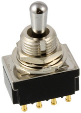 Allparts 4-Pole On-On-On Long Threaded Toggle Switch (Nickel)