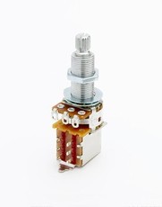 Allparts 500K 3/4 Inch Split Shaft DPDT Push-Pull Long Threaded Audio Potentiometer (Nickel)