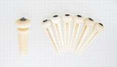 Allparts Acoustic Guitar Camel Bone with Abalone Bridge End Pins - Natural (Set of 6)