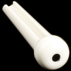 Allparts Acoustic Guitar Plastic Bridge End Pins - White with Black Dot (Set of 6)