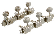 Allparts Acoustic Guitar Vintage Deluxe Style Machine Heads with Nickel Buttons (Nickel)