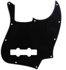 Allparts Bass Guitar 10-Hole 1-Ply Pickguard for Fender Jazz Bass Style Guitars (Matte Black)