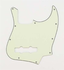 Allparts Bass Guitar 10-Hole 3-Ply Pickgaurd for Fender Jazz Bass Style Guitars (Mint Green)