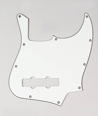 Allparts Bass Guitar 10-Hole 3-Ply Pickgaurd for Fender Jazz Bass Style Guitars (Parchment)