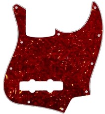 Allparts Bass Guitar 10-Hole 3-Ply Pickgaurd for Fender Jazz Bass Style Guitars (Vintage Red Tortoise Shell)