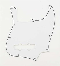 Allparts Bass Guitar 10-Hole 3-Ply Pickgaurd for Fender Jazz Bass Style Guitars (White)