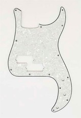 Allparts Bass Guitar 13-Hole 3-Ply Pickgaurd for Fender Precision Bass Style Guitars (White Pearloid)