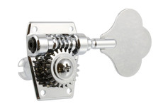 Allparts Bass Guitar 2 A-Side Machine Heads Set with Clover Leaf Buttons (Chrome)