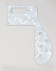 Allparts Bass Guitar 3-Ply Pickguard for Rickenbacker 4001 Early '73 Style Bass Guitars (White Pearloid)