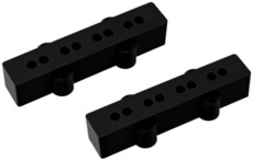 Allparts Bass Guitar Plastic Pickup Cover Set for Fender Jazz Bass Style Guitars (Black)