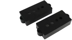 Allparts Bass Guitar Plastic Pickup Cover Set for Fender Precision Bass Style Guitars (Black)