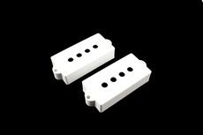 Allparts Bass Guitar Plastic Pickup Cover Set for Fender Precision Bass Style Guitars (White)