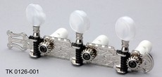 Allparts Classical Guitar Machine Heads Set with Round Pearliod Buttons (Nickel)