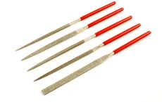 Allparts Diamond Surfaced Needle File Set with Handle (Set of 5)