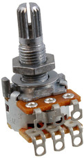 Allparts Dual 25K Split Shaft Blend and Balance Center Detent Audio Potentiometer (Nickel)