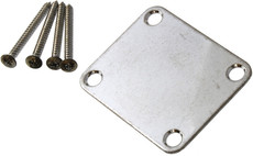 Allparts Electric and Bass Guitar 4-Hole Serial Numbered Neckplate with Screws (Aged Chrome)