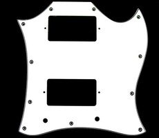 Allparts Electric Guitar 11-Hole 3-Ply Full Face Pickgaurd for Gibson SG Style Guitars (White)