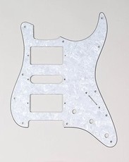 Allparts Electric Guitar 11-Hole 3-Ply Pickgaurd for Fender Stratocaster HSH Style Guitars (White Pearloid)