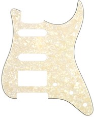 Allparts Electric Guitar 11-Hole 3-Ply Pickgaurd for Fender Stratocaster HSS Style Guitars (Parchment Pearloid)