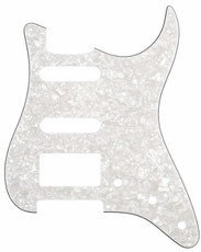 Allparts Electric Guitar 11-Hole 3-Ply Pickgaurd for Fender Stratocaster HSS Style Guitars (White Pearloid)