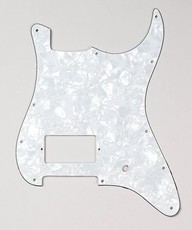 Allparts Electric Guitar 11-Hole 3-Ply Pickgaurd for Fender Stratocaster Humbucker Style Guitars (White Pearloid)