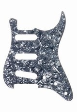 Allparts Electric Guitar 11-Hole 3-Ply Pickguard for Fender Stratocaster Style Guitars (Black Pearloid)