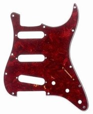 Allparts Electric Guitar 11-Hole 3-Ply Pickguard for Fender Stratocaster Style Guitars (Vintage Red Tortoise Shell)