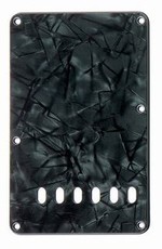 Allparts Electric Guitar 3-Ply Backplate with Six String Holes (Dark Black Pearloid)