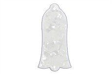 Allparts Electric Guitar 3-Ply Bell Shaped Truss Rod Cover for Gibson Style Guitars (White Pearloid)