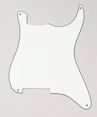 Allparts Electric Guitar 3-Ply Outline and No-Holes Pickgaurd for Fender Stratocaster Style Guitars (Parchment)