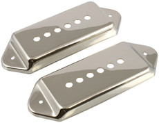 Allparts Electric Guitar 47.5mm and 50mm String Spacing P-90 with Ears Pickup Cover Set (Nickel)