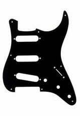 Allparts Electric Guitar 8-Hole 1-Ply Pickguard for Fender Stratocaster Style Guitars (Black)