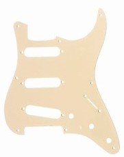 Allparts Electric Guitar 8-Hole 1-Ply Pickguard for Fender Stratocaster Style Guitars (Cream)