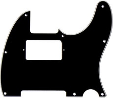 Allparts Electric Guitar 8-Hole 3-Ply Pickgaurd for Fender Telecaster Humbucker Style Guitars (Black)