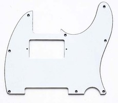 Allparts Electric Guitar 8-Hole 3-Ply Pickgaurd for Fender Telecaster Humbucker Style Guitars (White)