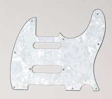 Allparts Electric Guitar 8-Hole 3-Ply Pickgaurd for Fender Telecaster SS Style Guitars (White Pearloid)