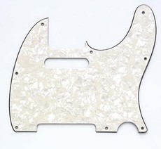 Allparts Electric Guitar 8-Hole 3-Ply Pickgaurd for Fender Telecaster Style Guitars (Parchment Pearloid)