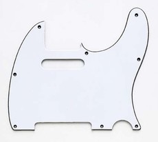 Allparts Electric Guitar 8-Hole 3-Ply Pickgaurd for Fender Telecaster Style Guitars (White)